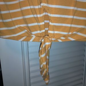 Yellow & White Striped Top.